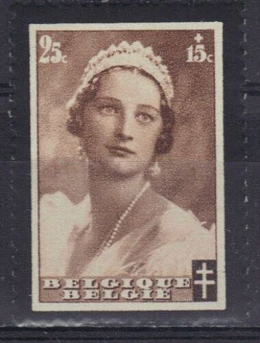 Belgique 1935 : Mort De La Reine Astrid - Timbre 25 C. + 15 C. Brun Avec Bordure Noire Neuf *