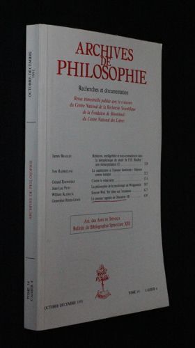 Archives De Philosophie, Tome 54, Cahier 4
