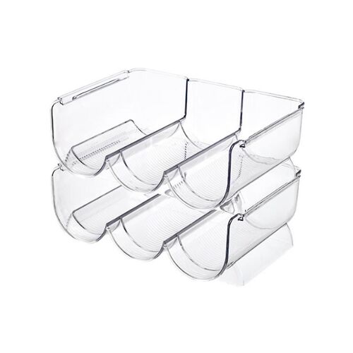 Plastique Empilable Bouteille d'eau Holder Bin - Bacs - Organisateur de bouteilles de vin et d'eau Stand B 2pcs