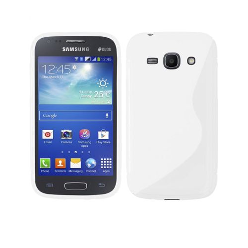 Coque Souple Housse S-Gel Blanc Bi-Matières Mat Et Brillant Pour Galaxy Ace 3 S7270