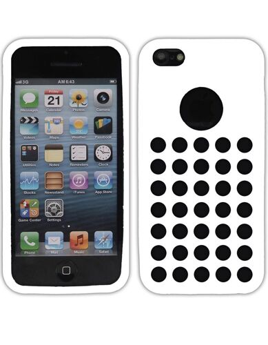 Housse Coque Silicone Blanc à trous pour iPhone 5C