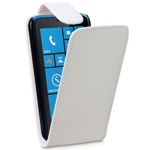 Etui à rabat blanc Lumia 620 avec fermeture magnétique