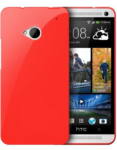 Housse Coque Semi Rigide Rouge Glossy Htc One