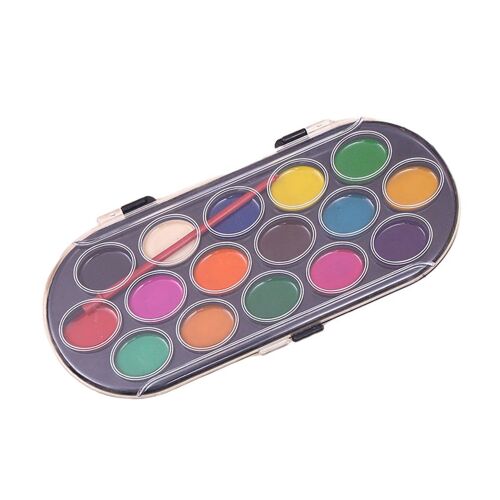 Boîte De Peintures Professionnelles À L'aquarelle, 16 Couleurs Unies, Avec Pinceau, Croquis De Couleur Vive, Outil D'art, Fourniture Artistique