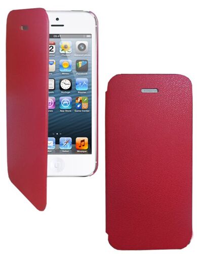 Etui à rabat latéral rouge iPhone 5