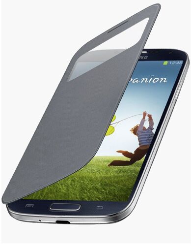 Etui PreView à rabat avec découpe gris Samsung Galaxy S4 i9500