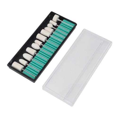 12pcs Ensemble Tête De Meulage En Laine Particules Uniformes À Haute Résistance Mèche De Polissage En Laine Pour Métal Céramique Verre