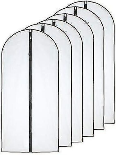 Sacs à vêtements anti-mites 60 x 100 cm (24 ' x 40 ') Sacs à fermeture éclair transparents transparents respirants sur le côté noir pour le stockage des vêtements (pack de 6)