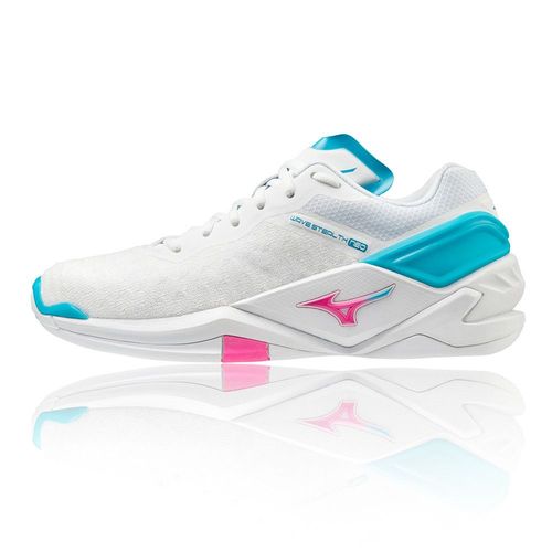 Mizuno Femmes Wave Stealth Neo Chaussures De Sport En Salles Basketss Bleu Rose - 40 1/2