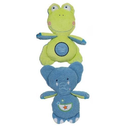 Doudou Peluche Recto Verso Éléphant Bleu Grenouille Verte Gipsy  Vert 22 Cm