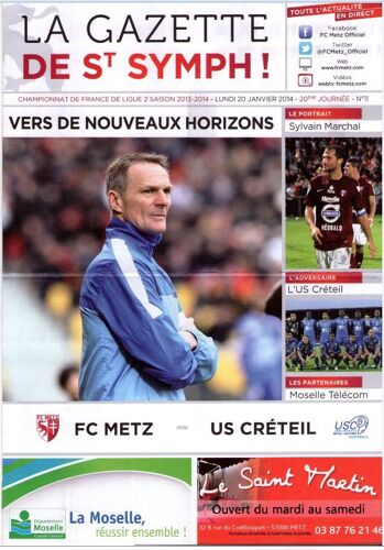 La Gazette Saint Symphorien Fc Metz - Us Créteil Championnat France Ligue 2 20/01/2014