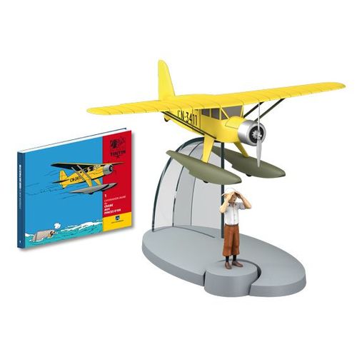 Collection En Avion Tintin N.1 : L Hydravion Jaune Du Crabe Aux Pinces D Or Et La Figurine Tintin