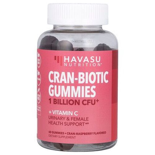 Havasu Nutrition, Gommes Cran-Biotic, Canneberge-Framboise, 1 Milliard D'ufc, 60 Gommes 