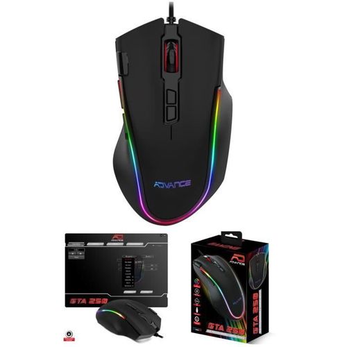 Souris GAMER GAMING PRO GTA250 RGB Coque design 4800DPI