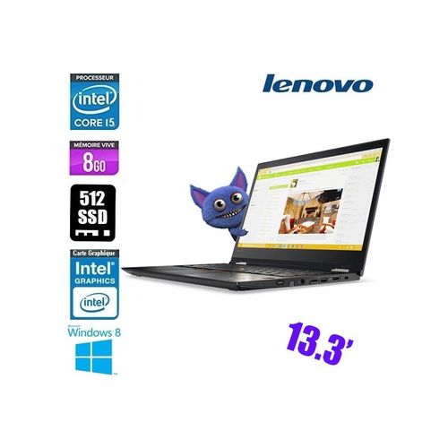 LENOVO THINKPAD YOGA 370 CORE I5 7300U 2.6GhzCore i5-6 GHz 8 Go 512 Go Go Intel HD Graphics 620 WIFI WEBCAM 12.5 Windows 8 AZERTY