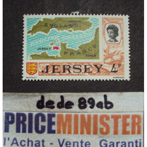 Jersey..  4p Elisabeth 2 . Carte Géographique . Non Oblitéré.