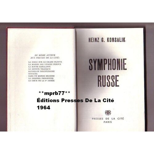 Symphonie Russe. Roman Traduit De L'allemand Par Gilberte Marchegay