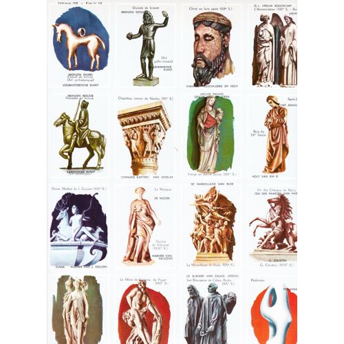Volumétrix - Référence 1005 - Planche N°105 - Sculpture Française - Planche De 16 Images Chromo