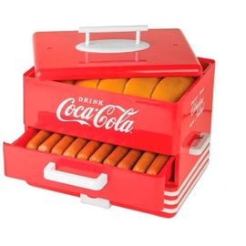 Appareil à hot-dog COCA COLA SHD-80CC - Rouge - 600W - Réglages de chaleur - Bac de cuisson vapeur