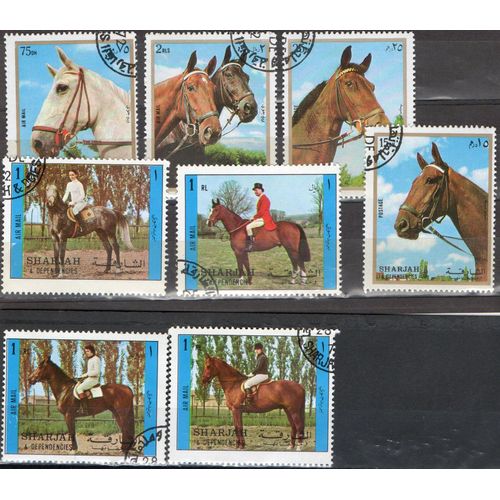 Emirats Arabes Unis ( Sharjah) Timbres Les Chevaux