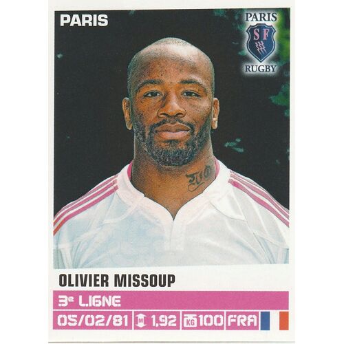 Image Panini N° 177 Rugby 2013 / 2014 Olivier Missoup Paris