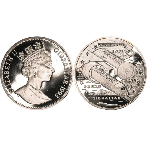 Médaille - Gibraltar - Eurotunnel - 1993 - Spl - Nickel - 2,8 Euros - Elizabeth Ii - K203
