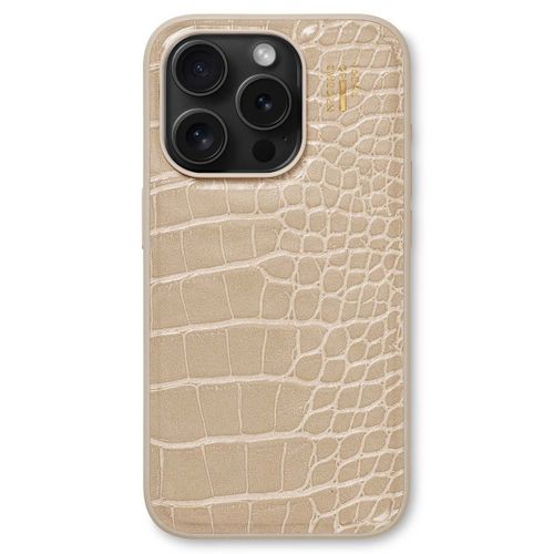 Ideal Of Sweden Coque Vegan Leather Iphone 15 Pro Warm Beige Croco