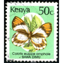 Timbre Oblitéré Kenya, Colotis Euippe Omphale, Bawa Dimu, 50 C