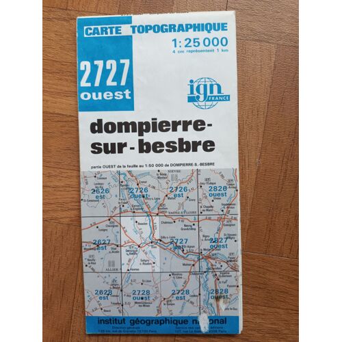 Carte Routière Topographique Ign N° 2628 Jaligny Sur Besbre 1984