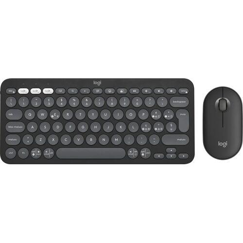 Logitech Pebble 2 Combo - Ensemble clavier et souris - sans fil - Bluetooth LE - QWERTY - Italien - graphite ton sur ton