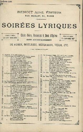 Soirees Lyriques - N°231 : Le Trouvere - Chant.