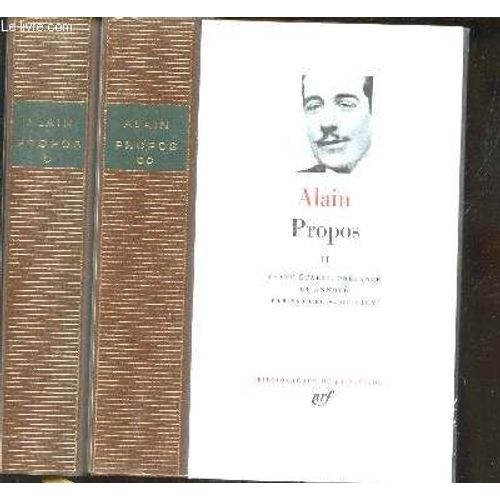 Propos - En 2 Tomes / Biblotheque De La Pleiade.