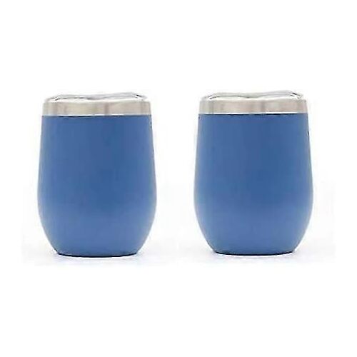 2024 2pcs 12 Ounce Stemless Wine Glass Tumbler Cup With Lid Stainless Steel Double Wall Vacuum Insulated