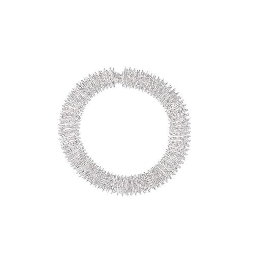 Wrist Massage Rings Metal Health Care Accessories Bracelet Bangles For Women And Girls (Silver)
