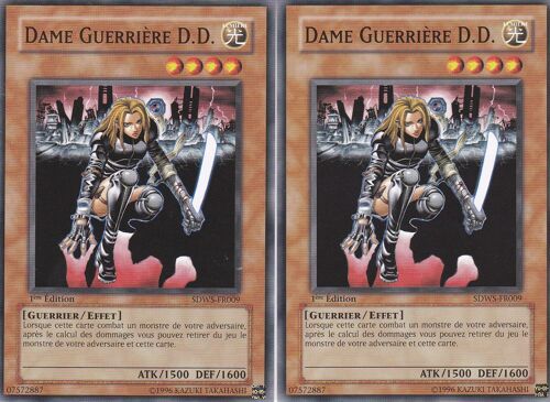 Lot De 2 Cartes Yu-Gi-Oh - Dame Guerriere D.D. - Sdws-Fr009 -