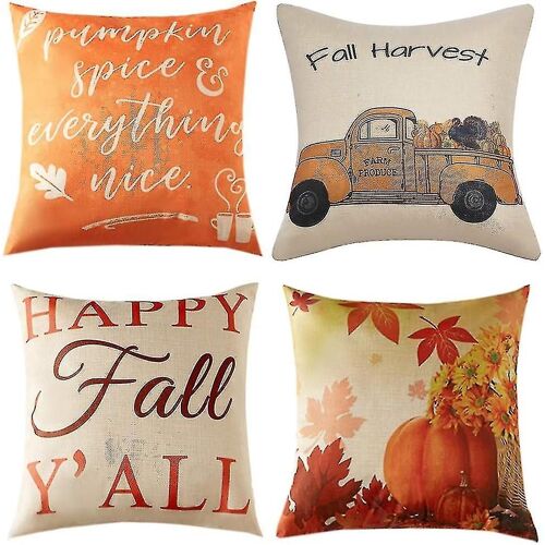 Promotion d'hiver, taies d'oreiller d'automne 18 x 18 pouces automne décoratif ensemble de 4 taies d'oreiller