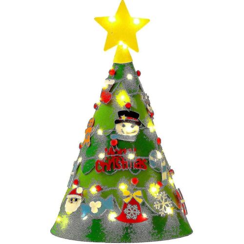 Felt Christmas Tree Cute Diy Xmas Tree With Ornaments String Light For Kids