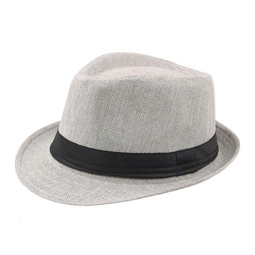 Hommes Unie Couleur Large Bord Fedora Feutre Chapeau Panama Casquette Bateau Été Plage Sunhat