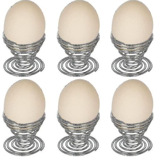 6pcs Egg Cups Made Of Stainless Steel Wispiral Spring Beauty Sponge Holder