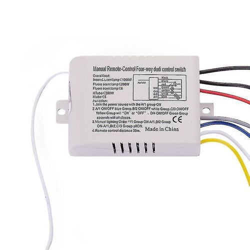 4 Way Light Lamp Digital Wireless Remote Control Switch On / off 220v