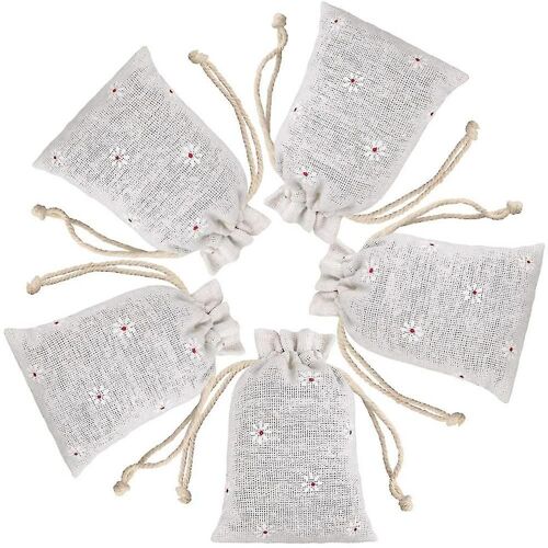 Jute Natural Linen Small Simple Pouch Jewelry Bags Wedding Christmas Jewelry Pouch Drawstring Gift Bag 50 Pcs 10*14cm