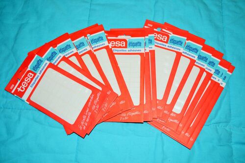 Lot De 20 Paquets De 126 Etiquettes Adhésives Tesa Se Colle Sans Arracher Et Se Recolle