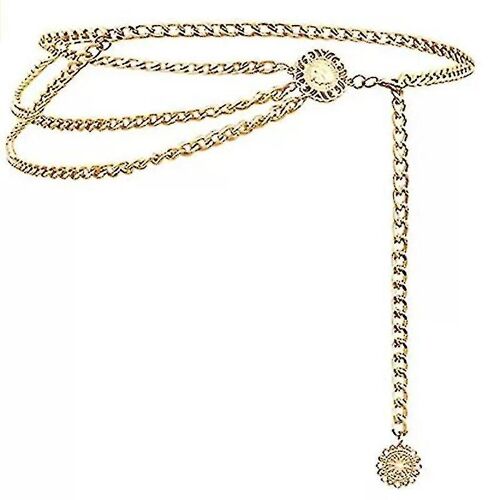 Chain Belts For Women Multilayer Waist Chain Dress Belt Metal Body Belly Chain,Sunflower Waist Chain Waist Chain Gold