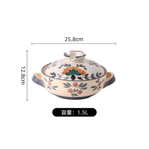 Casserole En Argile Et Céramique,Marmite À Gaz,Casserole À Soupe,Ustensiles De Cuisine,Fournitures De Cuisine À Domicile - Type 1pcs 1.5l Pot #A