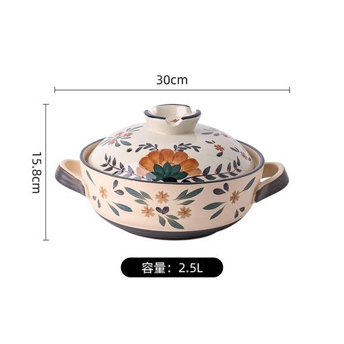Casserole En Argile Et Céramique,Marmite À Gaz,Casserole À Soupe,Ustensiles De Cuisine,Fournitures De Cuisine À Domicile - Type 1pcs 2.5l Pot #A