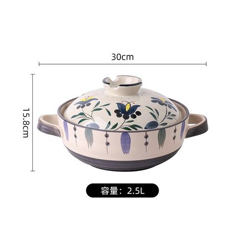 Casserole En Argile Et Céramique,Marmite À Gaz,Casserole À Soupe,Ustensiles De Cuisine,Fournitures De Cuisine À Domicile - Type 1pcs 2.5l Pot #B
