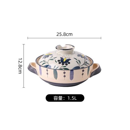 Casserole En Argile Et Céramique,Marmite À Gaz,Casserole À Soupe,Ustensiles De Cuisine,Fournitures De Cuisine À Domicile - Type 1pcs 1.5l Pot #B