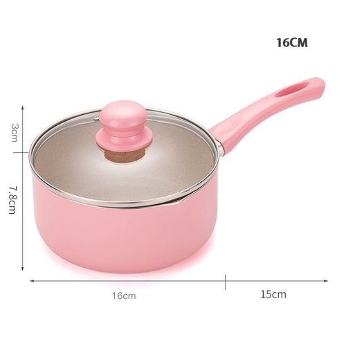 Marmite À Soupe En Pierre De Ventilateur Principal Rose,Casserole À Lait,Casserole De Cuisson Portable Antiarina,Ustensiles De Cuisine Pour Cuisinière À Gaz Et À Induction,16cm,18cm - Type 16cm #B