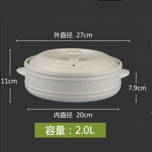 Casserole En Céramique Ronde Blanche De Style Coréen,2-6l,Pour Cuisinière À Gaz,Marmite À Soupe,Ustensiles De Cuisine Ménagers - Type 1pcs 2l