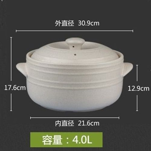 Casserole En Céramique Ronde Blanche De Style Coréen,2-6l,Pour Cuisinière À Gaz,Marmite À Soupe,Ustensiles De Cuisine Ménagers - Type 1pcs 4l